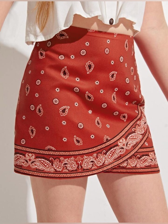 SHEIN Other - Kids Paisley Print Front Wrap Skirt